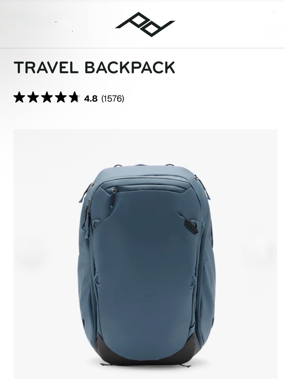 • Peak Design • TRAVEL BACKPACK 45 L • NWT •